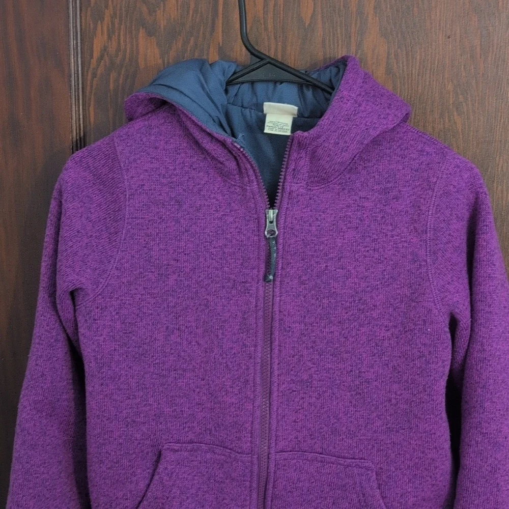 L.L Bean Purple Thick Hoodie Jacket Full Zip Size Girl's Medium (10/12)